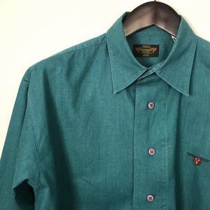 Vintage 90s Bugle Boy by Vincente Nesi Shirt, Teal, Medium
